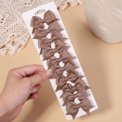 10db/szett 2,4''-es színes szalagos csíptetős hajcsat kislányoknak Mini Boutique Hajtűk Barrettes Fejfedők Gyerekek Hajkiegészítők