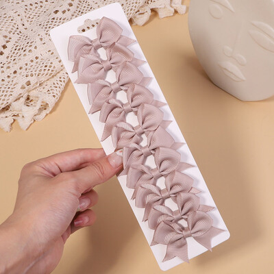 10db/szett 2,4''-es színes szalagos csíptetős hajcsat kislányoknak Mini Boutique Hajtűk Barrettes Fejfedők Gyerekek Hajkiegészítők