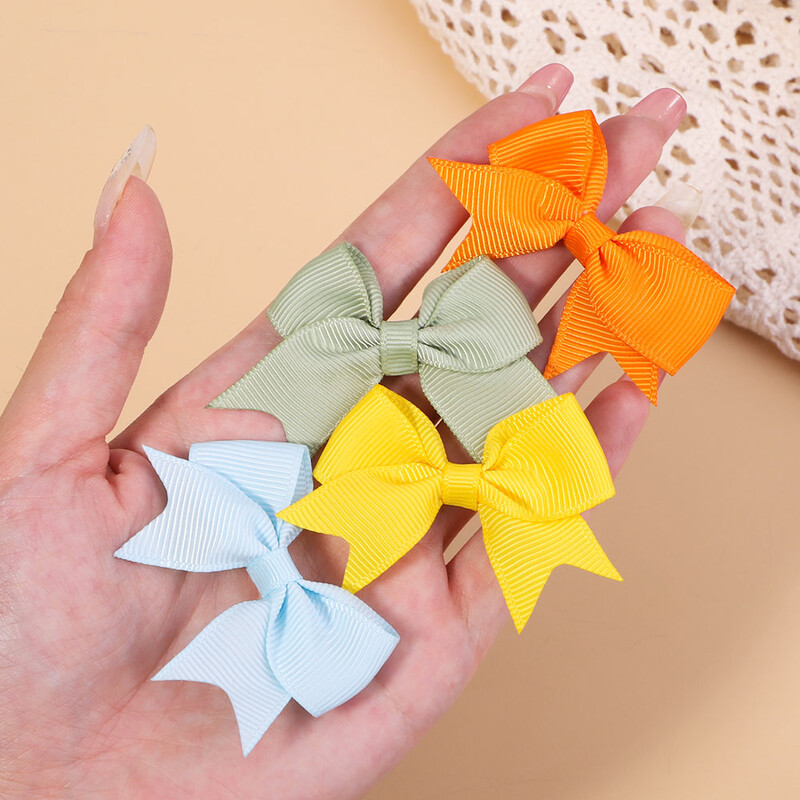 10db/szett 2,4''-es színes szalagos csíptetős hajcsat kislányoknak Mini Boutique Hajtűk Barrettes Fejfedők Gyerekek Hajkiegészítők