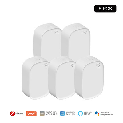 Senzor inteligent de temperatură umiditate MOES Tuya Zigbee Monitorizarea aplicației higrometrului de interior funcționează cu Alexa Google Home alimentat cu baterie