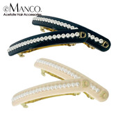 eManco Bájos Acetát oldalsó klipek Kerek Gyöngy hajcsatok Női Valentin-napi Anyák napi dekoráció Ajándék nagykereskedés