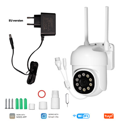 MOES Tuya WiFi 3MP Έξυπνη Κάμερα Ασφαλείας Υποστήριξη Ασύρματο & Ενσύρματο Δίκτυο RJ45 IP65 Αδιάβροχο Παρακολούθηση Κίνησης Πλήρες Έγχρωμη Νύχτα