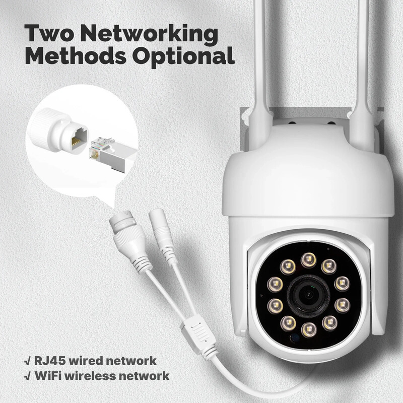 MOES Tuya WiFi 3MP Έξυπνη Κάμερα Ασφαλείας Υποστήριξη Ασύρματο & Ενσύρματο Δίκτυο RJ45 IP65 Αδιάβροχο Παρακολούθηση Κίνησης Πλήρες Έγχρωμη Νύχτα