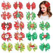 6 vnt kalėdiniai plaukų lankeliai 3 colių grosgrain juostiniai lankeliai aligatoriai plaukų segtukai plaukų aksesuarai kalėdinės dovanos mergaitėms