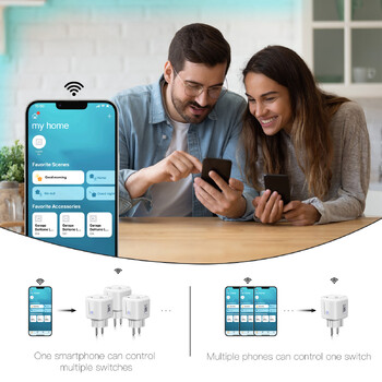 Tuya/Homekit Smart Socket EU16A Wifi Smart Plug With Power Monitoring Smart Life APP Control Поддръжка Google Assistant Alexa