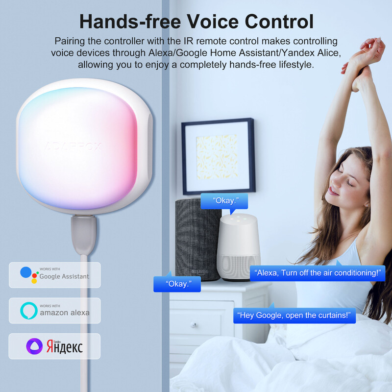 GIRIER Tuya Smart IR/RF tālvadības pults ar nakts apgaismojumu WiFi universālā tālvadības pults centrmezgls darbojas ar Alexa Alice Hei Google