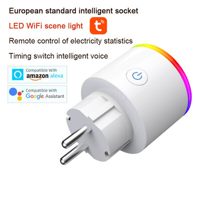 WiFi Smart Plug Outlet Bezvadu barošanas ligzda Smart Life/Tuya App tālvadības pults Darbs ar Alexa Google Home Nav nepieciešams centrmezgls