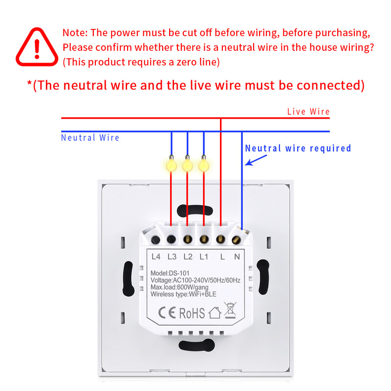 MFI Apple Homekit LED gaismas slēdzim WiFi skārienjutīgajam sienas slēdži Viedām mājām Darbs ar Siri balss vadību Alexa Google Home