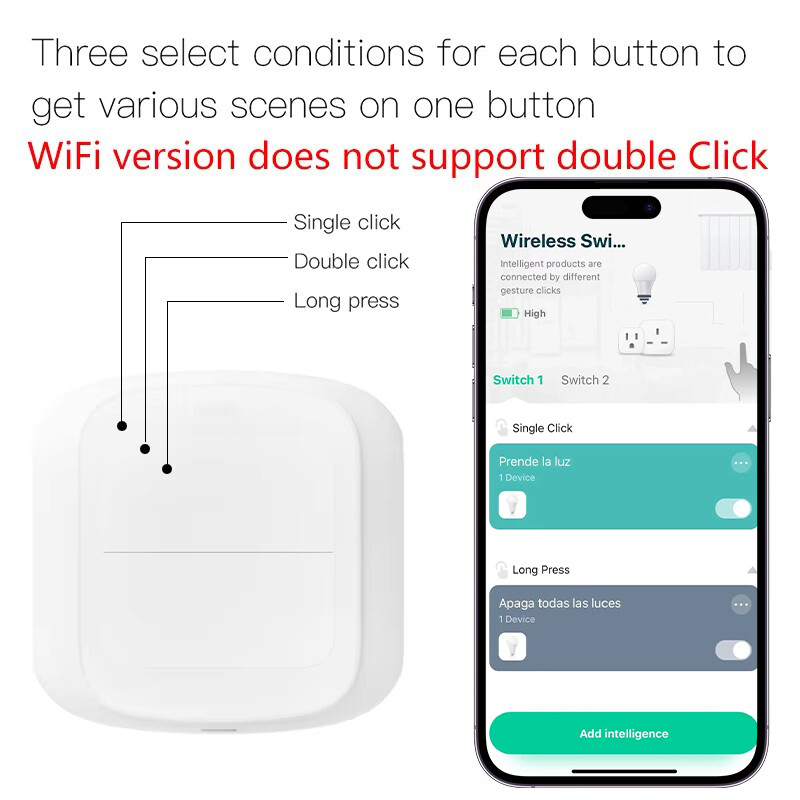 „Tuya WIFI Wireless 2 Gang Scene“ mygtukų jungiklis „Zigbee Push“ nuotolinio valdymo pultas „Smart Home Linkage“ automatikos scenarijaus valdiklis