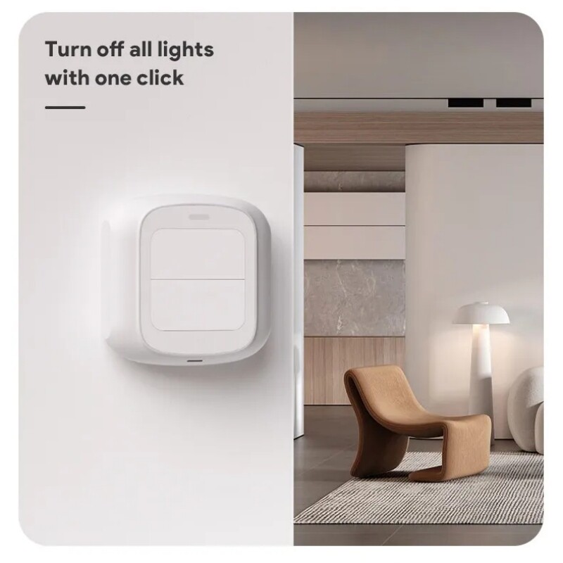 „Tuya WIFI Wireless 2 Gang Scene“ mygtukų jungiklis „Zigbee Push“ nuotolinio valdymo pultas „Smart Home Linkage“ automatikos scenarijaus valdiklis