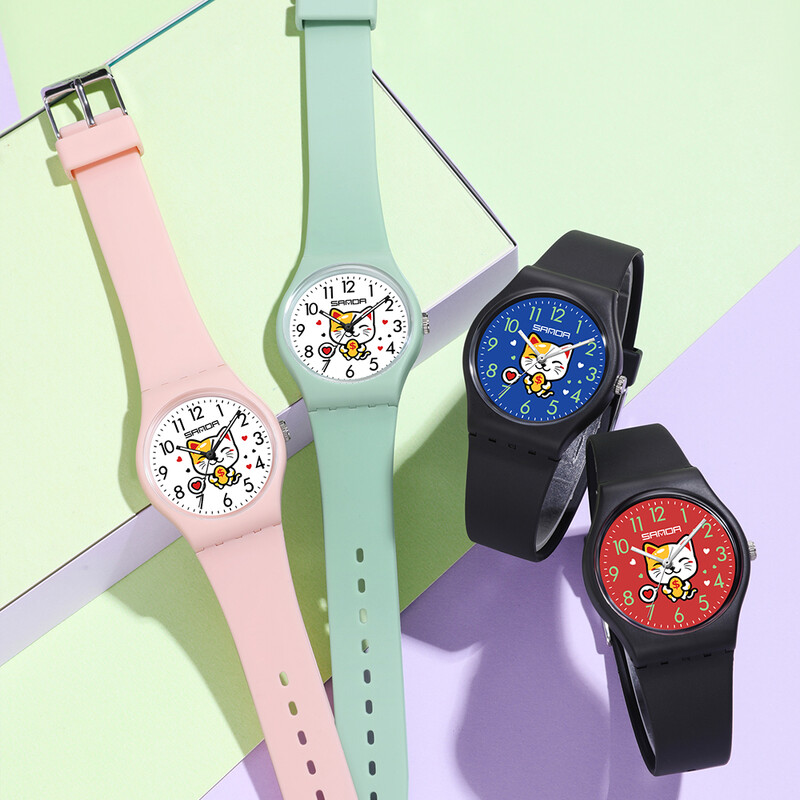 2024 Fashion Sanda Top Brand Lady Ceasuri casual pentru cadou pentru studenți Ceasuri de mână pentru fete și băieți cu design simplu pentru femei