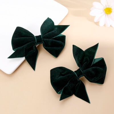 2 vnt. Sweet Velvet Bow Plaukų segtukas Merginoms Vintažiniai Vaikams Plaukų segtukai Barrette Bowknot Plaukų segtukai Galvos apdangalai Plaukų aksesuarai