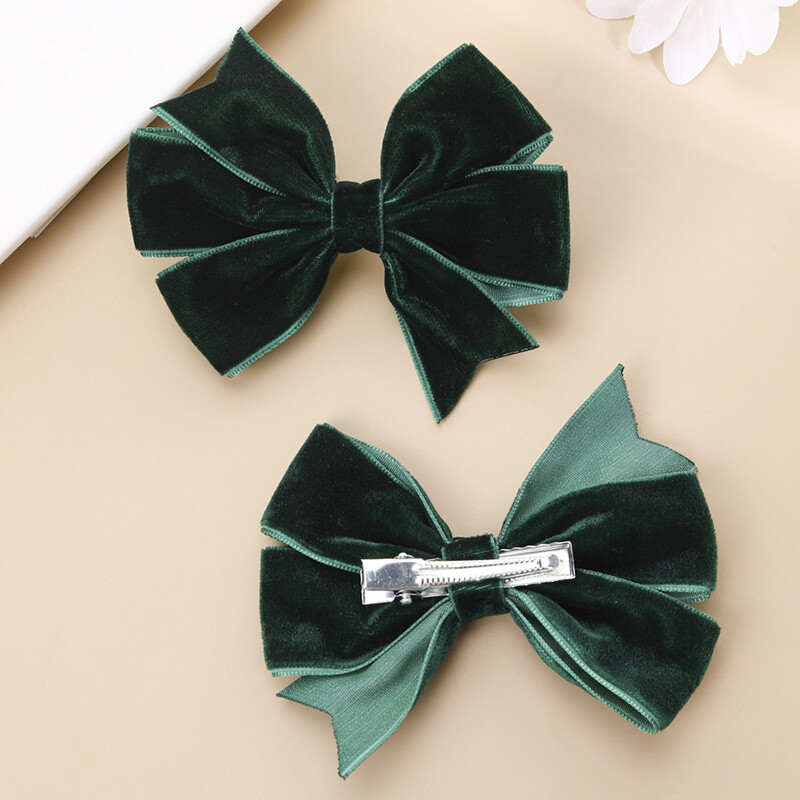 2 vnt. Sweet Velvet Bow Plaukų segtukas Merginoms Vintažiniai Vaikams Plaukų segtukai Barrette Bowknot Plaukų segtukai Galvos apdangalai Plaukų aksesuarai