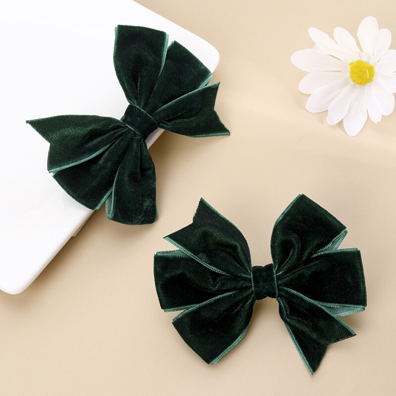 2 vnt. Sweet Velvet Bow Plaukų segtukas Merginoms Vintažiniai Vaikams Plaukų segtukai Barrette Bowknot Plaukų segtukai Galvos apdangalai Plaukų aksesuarai