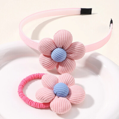 1/2db Lovley Kids hajgumi színes virág formájú hajkarika Dopamin csillogó elasztikus fejpánt Boutique gyermek hajkiegészítő