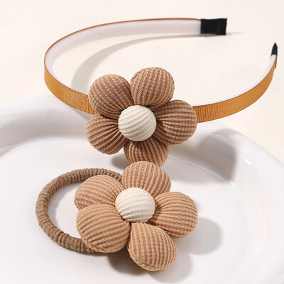 1/2db Lovley Kids hajgumi színes virág formájú hajkarika Dopamin csillogó elasztikus fejpánt Boutique gyermek hajkiegészítő