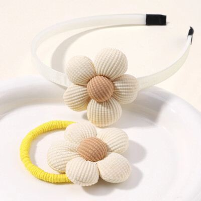 1/2db Lovley Kids hajgumi színes virág formájú hajkarika Dopamin csillogó elasztikus fejpánt Boutique gyermek hajkiegészítő