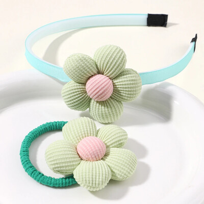 1/2db Lovley Kids hajgumi színes virág formájú hajkarika Dopamin csillogó elasztikus fejpánt Boutique gyermek hajkiegészítő