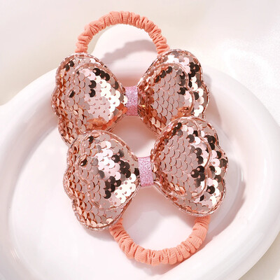 1/2db Lovley Kids hajgumi színes virág formájú hajkarika Dopamin csillogó elasztikus fejpánt Boutique gyermek hajkiegészítő