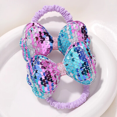 1/2db Lovley Kids hajgumi színes virág formájú hajkarika Dopamin csillogó elasztikus fejpánt Boutique gyermek hajkiegészítő