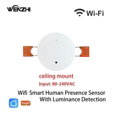 ZigBee Wifi MmWave žmogaus buvimo judesio jutiklis su skaisčio / atstumo aptikimu 5/110/220V Tuya Smart Life namų automatika