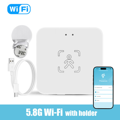 Detector de prezență umană Tuya WiFi/Zigbee Senzor PIR pentru corp uman inteligent MmWave Radar Senzor de mișcare cu microunde Detectare intensitate DC5V