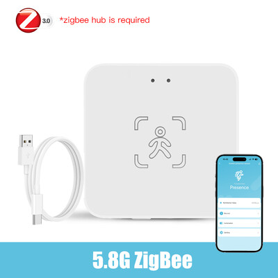Detector de prezență umană Tuya WiFi/Zigbee Senzor PIR pentru corp uman inteligent MmWave Radar Senzor de mișcare cu microunde Detectare intensitate DC5V