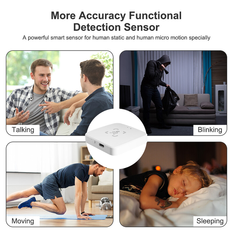 Detector de prezență umană Tuya WiFi/Zigbee Senzor PIR pentru corp uman inteligent MmWave Radar Senzor de mișcare cu microunde Detectare intensitate DC5V