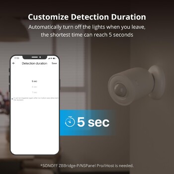 SONOFF SNZB-03P Zigbee Motion Sensor Environment Light Detection Home Security Alert Notification Smart Scene чрез eWeLink Google