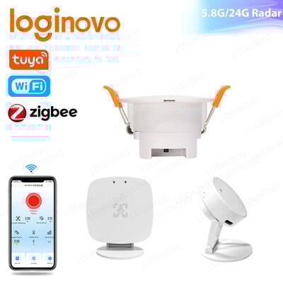 ZigBee Wifi MmWave radar emberi jelenlét mozgásérzékelő érzékelő Tuya Smart Life otthoni automatizálás fényerő-/távolságérzékelés