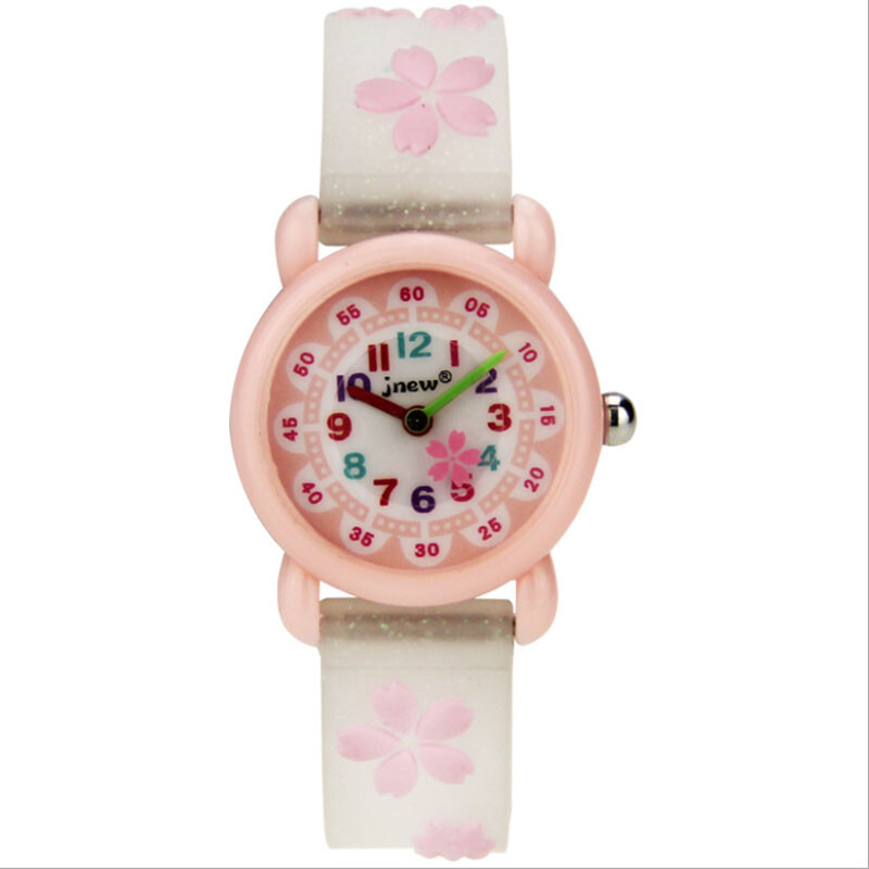 2020-as gyermekóra Vízálló, szép átlátszó cseresznyevirág diák kvarcóra születésnapi ajándék óra fiú sportórák
