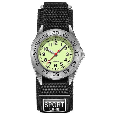 Dievčenské športové hodinky s otočnou lunetou, 31 mm ciferník, nylonový suchý zips, darček pre deti