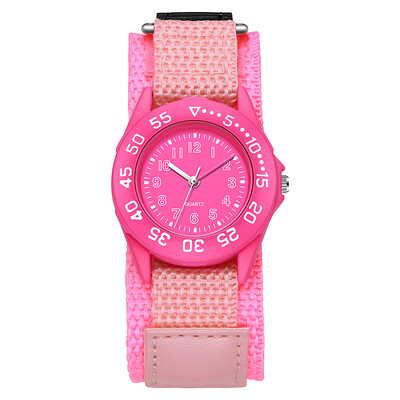 Dievčenské športové hodinky s otočnou lunetou, 31 mm ciferník, nylonový suchý zips, darček pre deti