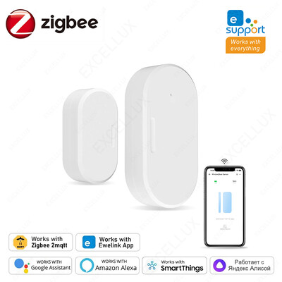 ZigBee Έξυπνος αισθητήρας πόρτας Πόρτα Ανοιχτοί κλειστοί ανιχνευτές Έξυπνη προστασία οικιακής ασφάλειας Έλεγχος EWelink μέσω Alexa Google Home Z2MQTT