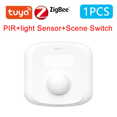 Tuya WiFi Zigbee senzor ľudského pohybu Inteligentný dom PIR detektor pohybu so svetelným senzorom Funkcia prepínača scény Smart Life