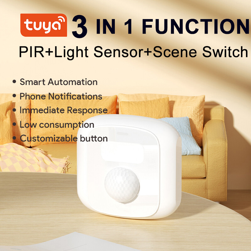 Tuya WiFi Zigbee senzor ľudského pohybu Inteligentný dom PIR detektor pohybu so svetelným senzorom Funkcia prepínača scény Smart Life