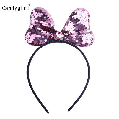 Új flitteres fejpánt lányoknak Rózsaszín hajpánt Fényes arany ezüst fejpánt Családi party Aranyos macskafül fejfedő haj kiegészítők