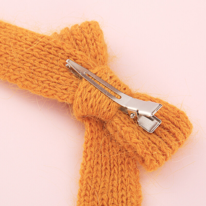 Gyapjú kötött haj masnik Aranyos hajtűk Lányoknak BB klipek Édes hajcsattok Barrettes Tömör kapcsok Gyerek fejfedők Divatos haj kiegészítők