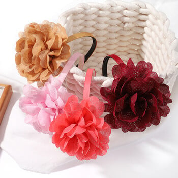 1 τεμ. Flower Ball Headbands for girl Πολύχρωμα σιφόν Hair Hoop Headwears Hairband Festival Dress Up Παιδικά αξεσουάρ μαλλιών