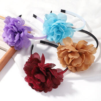 1 τεμ. Flower Ball Headbands for girl Πολύχρωμα σιφόν Hair Hoop Headwears Hairband Festival Dress Up Παιδικά αξεσουάρ μαλλιών