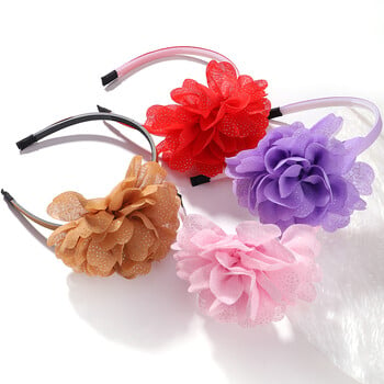 1 τεμ. Flower Ball Headbands for girl Πολύχρωμα σιφόν Hair Hoop Headwears Hairband Festival Dress Up Παιδικά αξεσουάρ μαλλιών