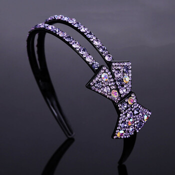 Νέα μπουτίκ μόδας Luxury Sweet Bow Wide Side Headband All-match Rhinestones Hairband for Women Girls Hair accessories