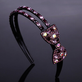 Νέα μπουτίκ μόδας Luxury Sweet Bow Wide Side Headband All-match Rhinestones Hairband for Women Girls Hair accessories