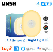 Tuya Smart WiFi PIR senzor pohybu so stmievateľným RGBCW LED detektorom nočného svetla Inteligentné ovládanie domácnosti funguje s Alexa Google Home