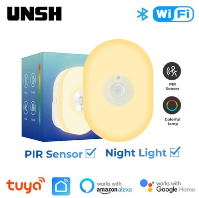 Tuya Smart WiFi PIR senzor pohybu so stmievateľným RGBCW LED detektorom nočného svetla Inteligentné ovládanie domácnosti funguje s Alexa Google Home