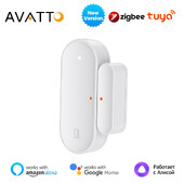 AVATTO Tuya ZigBee nutika ukseanduri uks avatud/suletud juhtmevaba detektori võltsimishäire turvasüsteem Töö Alexa Google Home'iga