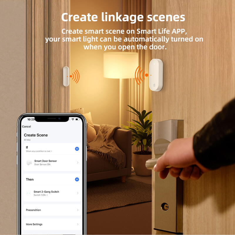 AVATTO Tuya ZigBee nutika ukseanduri uks avatud/suletud juhtmevaba detektori võltsimishäire turvasüsteem Töö Alexa Google Home'iga