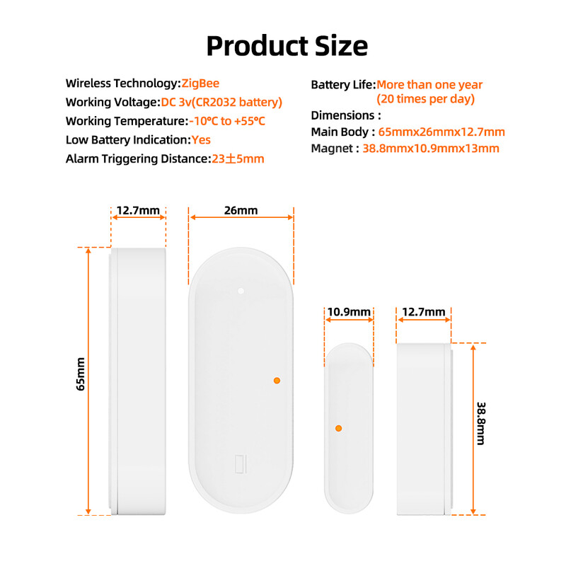 AVATTO Tuya ZigBee nutika ukseanduri uks avatud/suletud juhtmevaba detektori võltsimishäire turvasüsteem Töö Alexa Google Home'iga