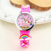 3D kreslené silikónové dúhové jednorožce Design Clock Timer Detské hodinky Detské dievčatá Chlapci Študenti Vianočné hodinky Relogio