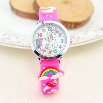 3D Cartoon Silicone Rainbow Unicorn Desgin Clock Timer Παιδικό ρολόι Παιδικά κορίτσια αγόρια Μαθητές Χριστουγεννιάτικα ρολόγια Relogio